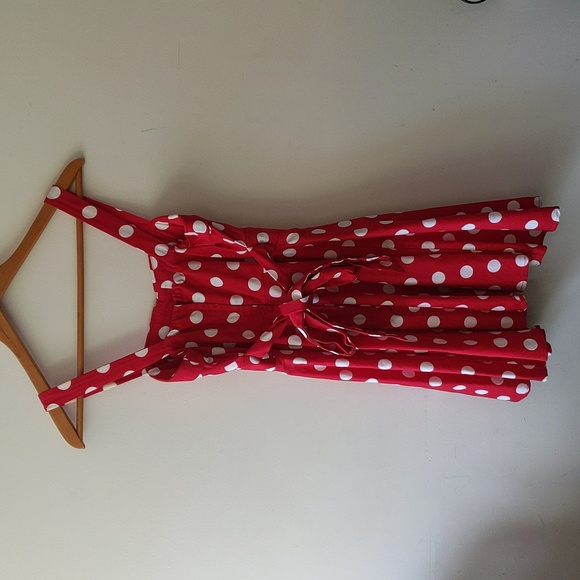 ModCloth Ixia Red White Polka Dot Dress Size (S) - Picture 5 of 9